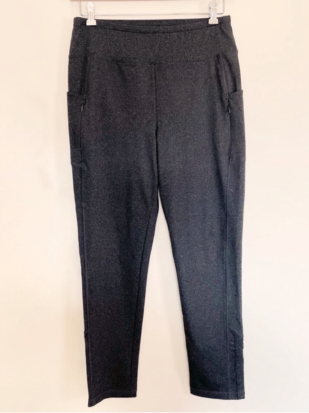 T by Talbots Heather Grey UPF 50+ High-Waisted Leggings Size Large Petite